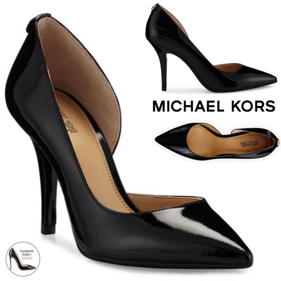 Michael Kors Shoes - Michael Kors Nathalie Black Patent Leather d'Orsay Pumps Stiletto Heels Shoes 10
